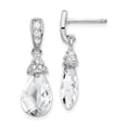 thumbnail image 1 of Sterling Silver Teardrop CZ Dangle Post Earrings, 1 of 3