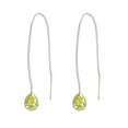 thumbnail image 1 of Sterling Silver Teardrop Crystal 3.5 Inch Ear Thread, Yellow, 1 of 1