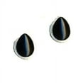 thumbnail image 1 of Sterling Silver Teardrop Post Earrings Genuine Onyx Spiritual Inspiration, 1 of 2