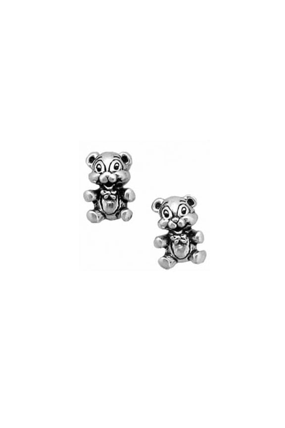Sterling Silver Teddy Bear Small Earrings Item #501 with Hypoallergenic Posts and Backs