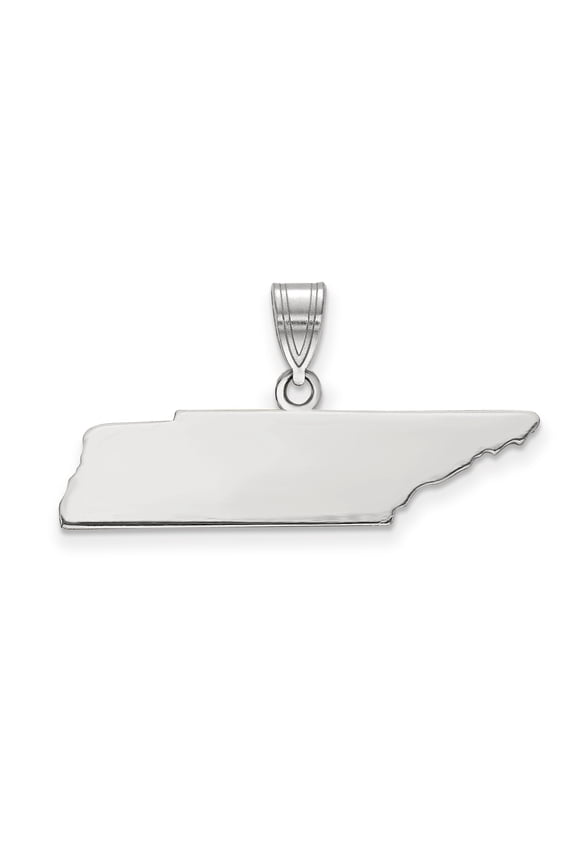 Sterling Silver Tennessee State Pendant Necklace for Women or Unisex Wear, Polished Outline Charm for Engraving, Minimalist Southern Jewelry, Regional Pride or Travel Keepsake