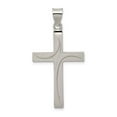 thumbnail image 1 of Sterling Silver Textured, Brushed and Polished Latin Cross Pendant Charm, 1 of 1