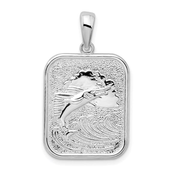 Sterling Silver Textured Marlin Fish Pendant