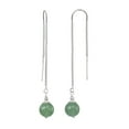 thumbnail image 1 of LTC Designs Sterling Silver Threader Box Chain Earrings with 8mm Aventurine Beads, 1 of 5