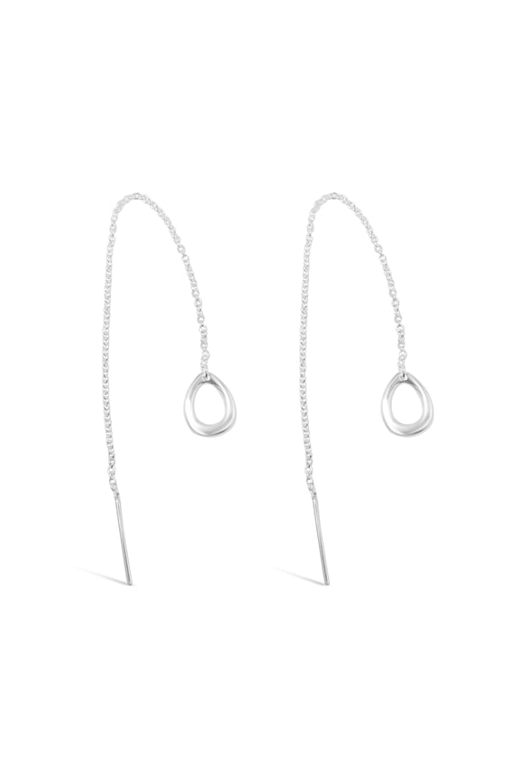 Sterling Silver Threader Earring Tear Drop Tip
