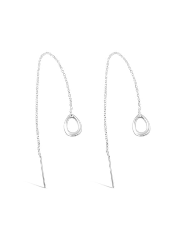 Sterling Silver Threader Earring Tear Drop Tip
