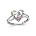 thumbnail image 1 of Gem & Harmony Sterling Silver Three-Heart Promise Ring with Diamond Accent for Women, 1 of 5