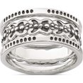 thumbnail image 1 of Sterling Silver Three Piece Set Antiqued Bands (Size 7) Made In India qr6907-7, 1 of 5