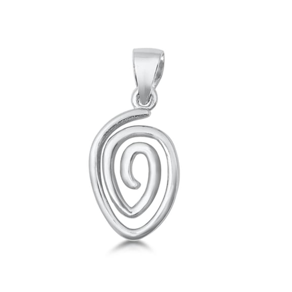 Sterling Silver Thumbprint Pendant Filigree Swirl Spiral Charm 925 New Jewelry Female Unisex
