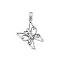 thumbnail image 1 of Sterling Silver Tilted Cutout Butterfly Pendant .925 Charm Jewelry Female Unisex, 1 of 3
