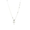 thumbnail image 1 of Sterling Silver Tiny Cross Charm Box Chain Nickel Free Necklace Italy 20", 1 of 3