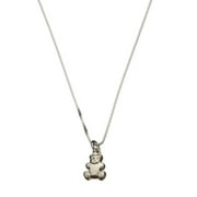 JOYFUL CREATIONS Sterling Silver Tiny Teddy Bear Charm Box Chain Nickel Free Necklace Italy, 18"