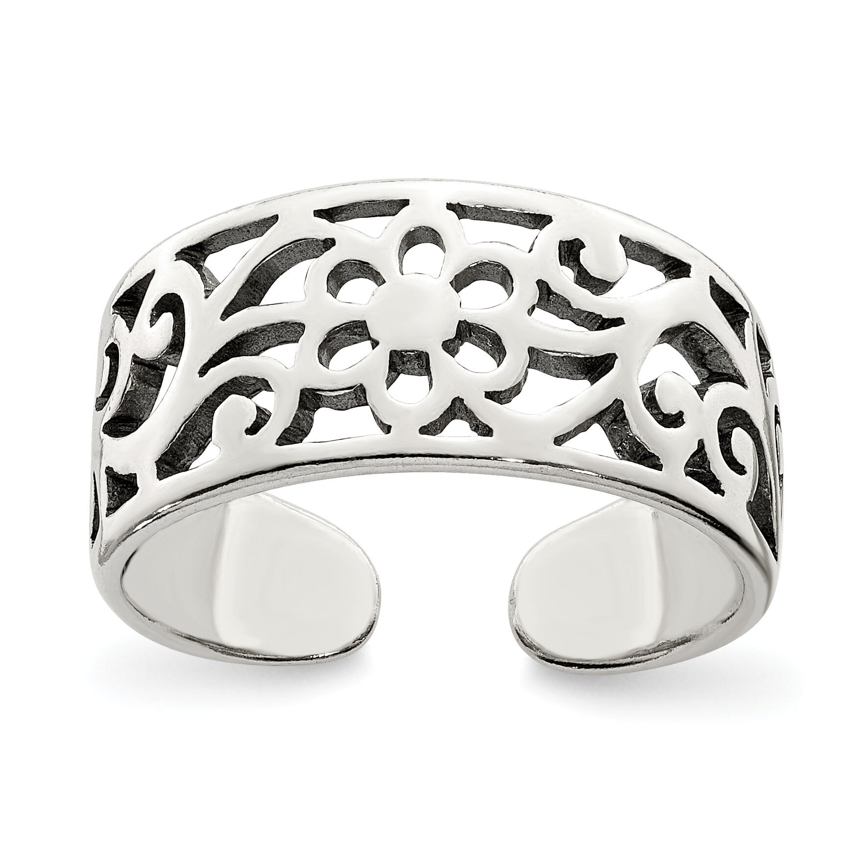 Indian Traditional Designer 925 Sterling Silver Floral Toe Ring For Women |  eBay