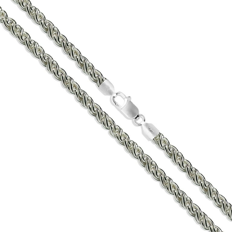 Sterling Silver Torsion Rope Chain 4.3mm Solid 925 Spiga Braid