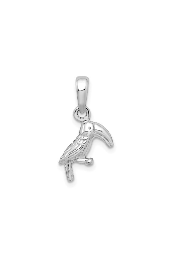 Sterling Silver Toucan Pendant Necklace for Women and Unisex Use, Tropical Bird Animal Jewelry with Wildlife Design, Nature Symbol Charm for Exotic Style