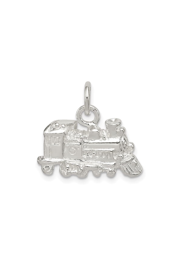 Sterling Silver Train Charm Pendant for Women or Unisex, Vintage Locomotive Steam Engine Jewelry for Necklace or Bracelet, Travel Symbol, Railroad Collector Accessory