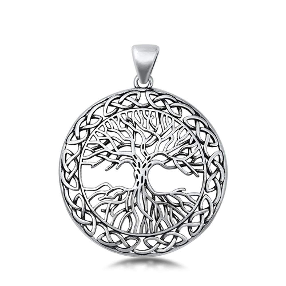 Sterling Silver Tree of Life Pendant Celtic Knot Medallion Charm 925 ...