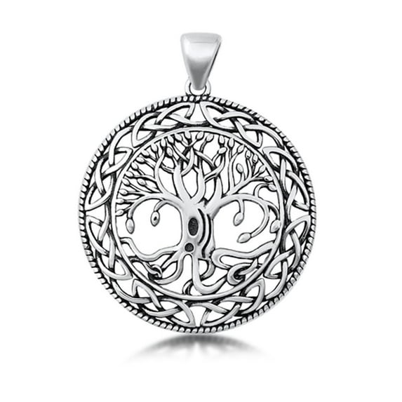 Sterling Silver Tree of Life Pendant Vintage Celtic Knot Charm 925 New Jewelry Female Unisex