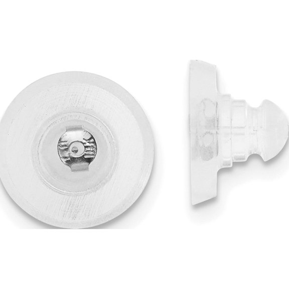 Jewelry by Sweet Pea Silicone Sliders Sterling Silver Rhodium-plated Disk 1 Pair