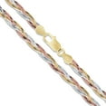 thumbnail image 1 of Sterling Silver Tri Braided Herringbone Bracelet 5mm 925 Italy Chain 8" Jewelry Female Unisex, 1 of 5