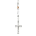 thumbnail image 1 of Sterling Silver Polished Rosary w/ Textured Tri-color Beads Necklace, 1 of 2