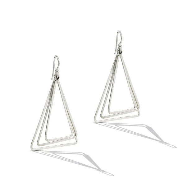 Sterling Silver Triangle Chandelier Drop Earrings