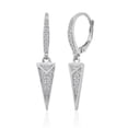 thumbnail image 1 of Sterling Silver Triangle Cubic Zirconia Drop Dangle Leverback Earrings, 1 of 3