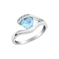 thumbnail image 1 of Gem & Harmony Sterling Silver Trillian Blue Topaz Ring for Women, 1 of 4