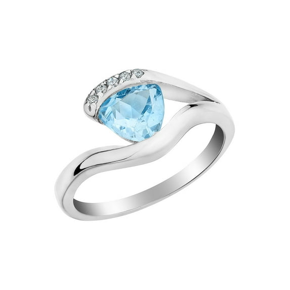 Gem & Harmony Sterling Silver Trillian Blue Topaz Ring for Women