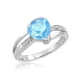 thumbnail image 1 of Sterling Silver Trillion Cut Sky Blue Topaz and Diamond Ring (2ct tgw  Sizes 5-8) sz8, 1 of 2