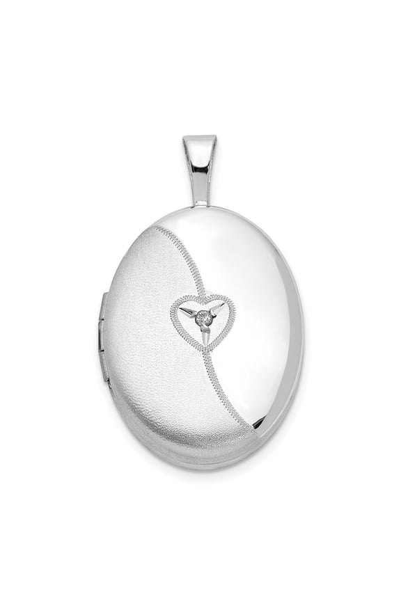Sterling Silver Trinity Knot Heart Locket Pendant for Women with Oval Keepsake Design, Satin and Polished Finish, Christian Faith Symbol Spiritual Jewelry