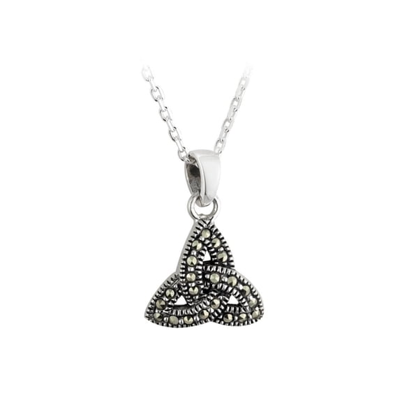 Sterling Silver Trinity Knot Marcasite Pendant