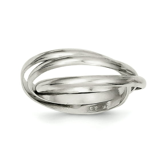 925 Sterling Silver Solid Polished Triple Intertwining Ring Size 6 8mm Wide Ring for Women