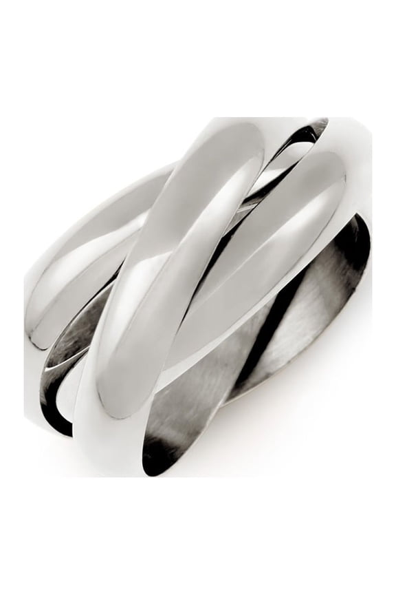 Sterling Silver Triple Roll Russian Wedding Ring, Sizes 5 to 12