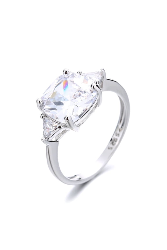 Sterling Silver Triple-Stone Ring With Crystals from Swarovski