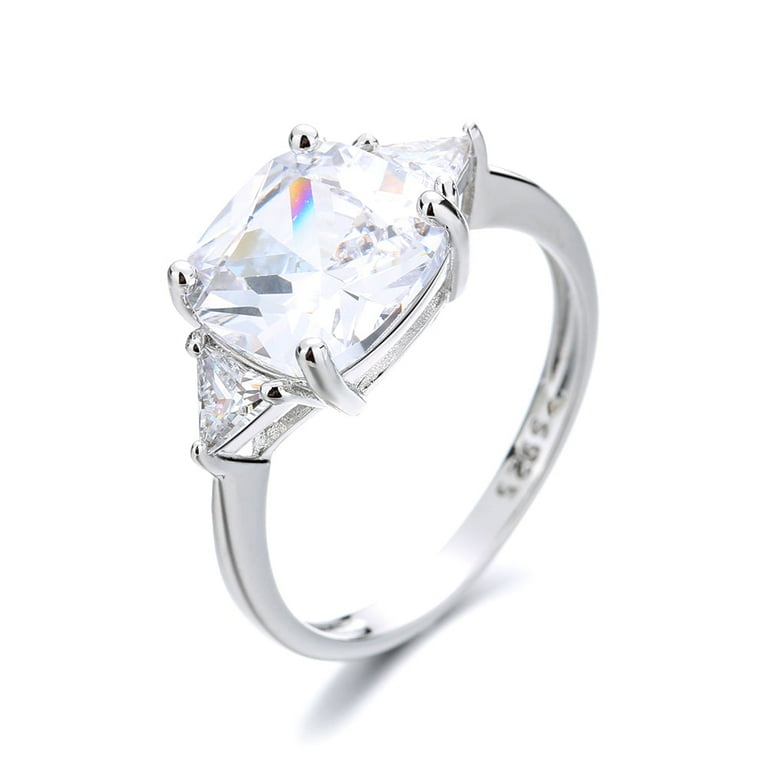 Sterling Silver Triple Stone Ring With Crystals from Swarovski