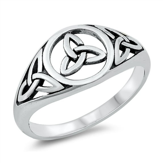 Sterling Silver Triquetra Celtic Ring Size 10