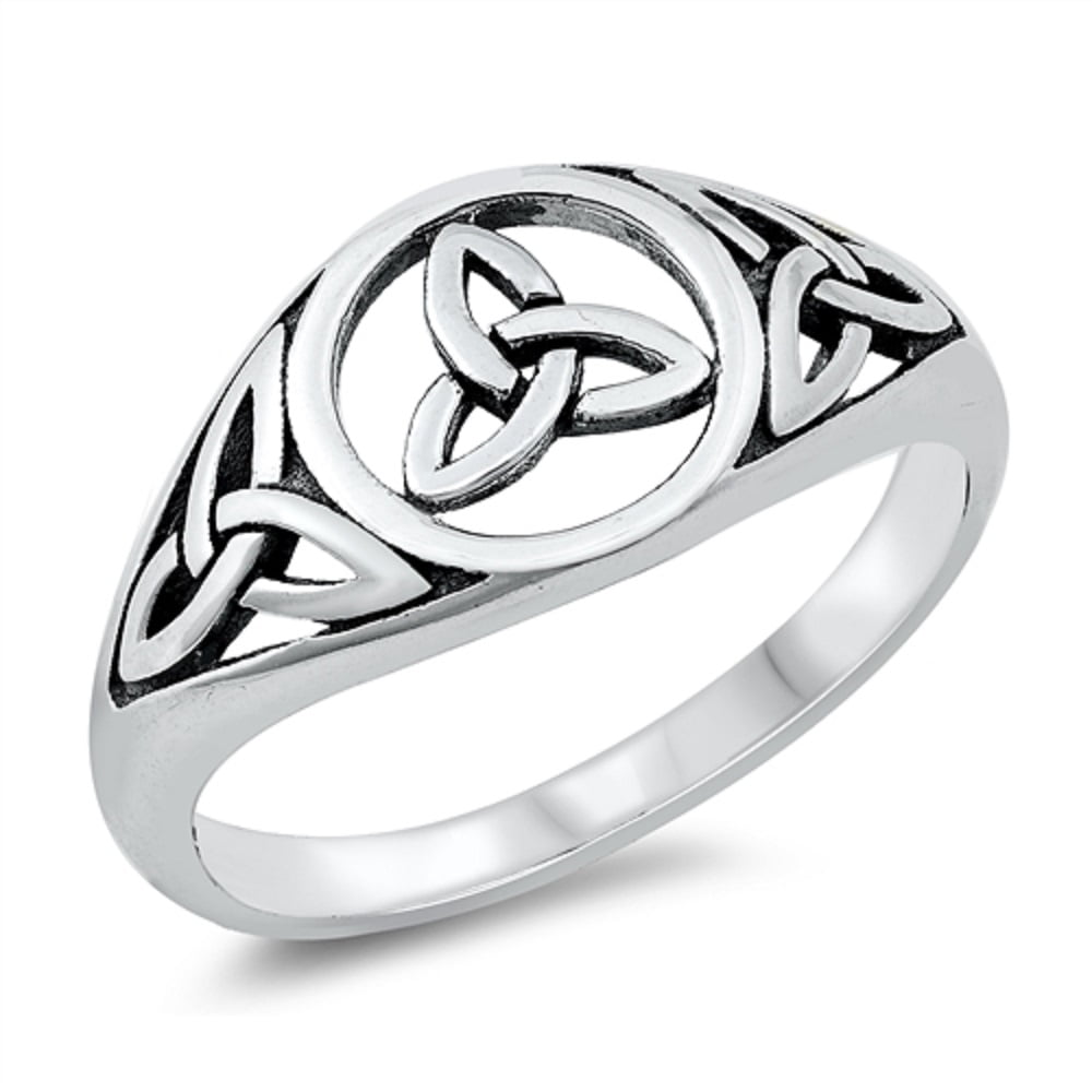 Elegante Anillo Celta de Triquetra de Plata Costa Rica Ubuy