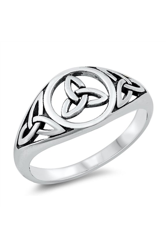 Sterling Silver Triquetra Celtic Ring Size 7