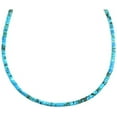 thumbnail image 1 of Sterling Silver Turquoise Necklace Blue Smooth Heishe Solid Strand Dark Blue, 18", 1 of 2