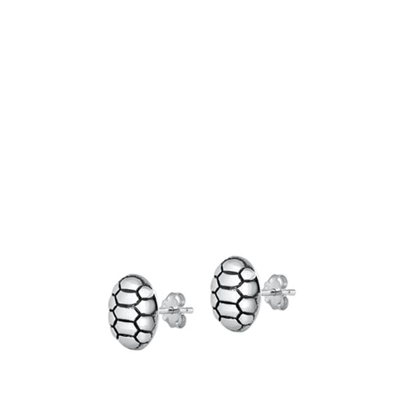 Sterling Silver Turtle Simulated Abalone Stud Earrings Oxidized Beach Turtle 925 New Jewelry Female