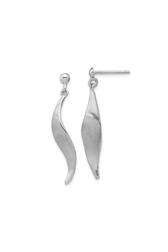 Gem & Harmony Sterling Silver Twist Dangle Brushed Earrings for Women