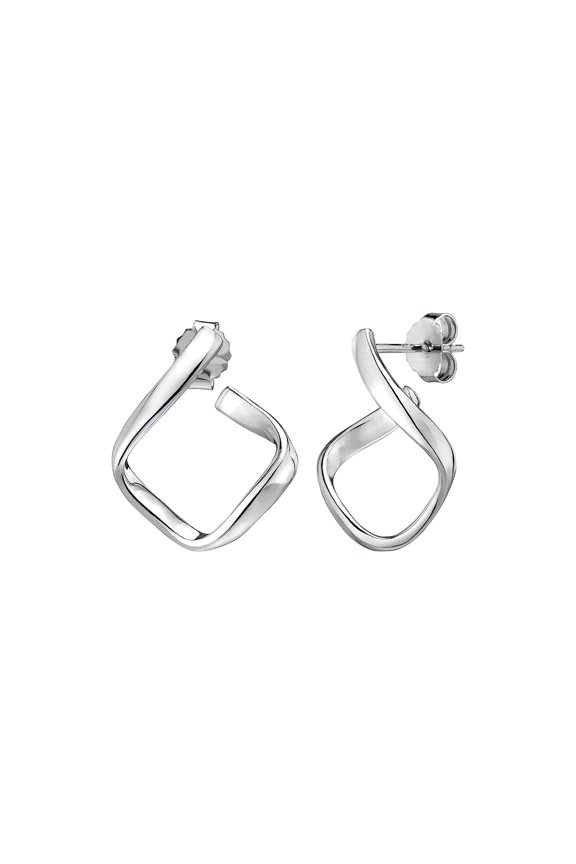Sterling Silver Twist Drop Earrings with Post