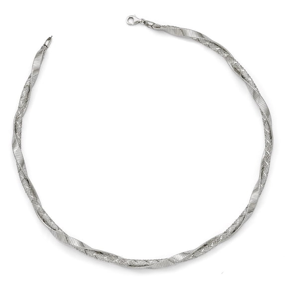 Finest Gold Sterling Silver Twisted Fancy Necklace