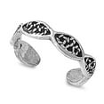 thumbnail image 1 of Sterling Silver Twisted Helix Toe Ring Adjustable Oxidized Midi Band Jewelry Female Unisex, 1 of 4