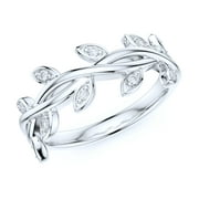 Sterling Silver Twisted Olive Branch Leaf Simulated Round Brilliant Diamond Promise Ring Wedding Band For Women (6)