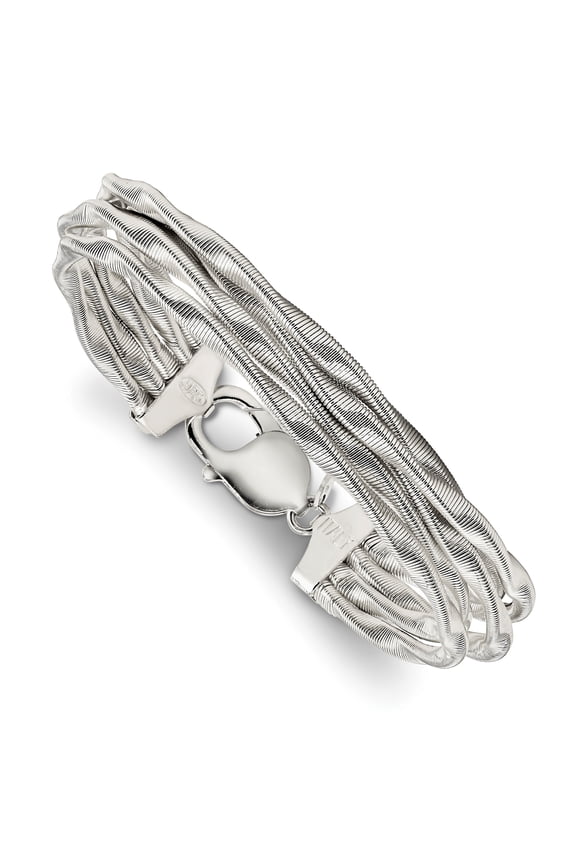 Sterling Silver Twisted Omega 5-Strand Bracelet