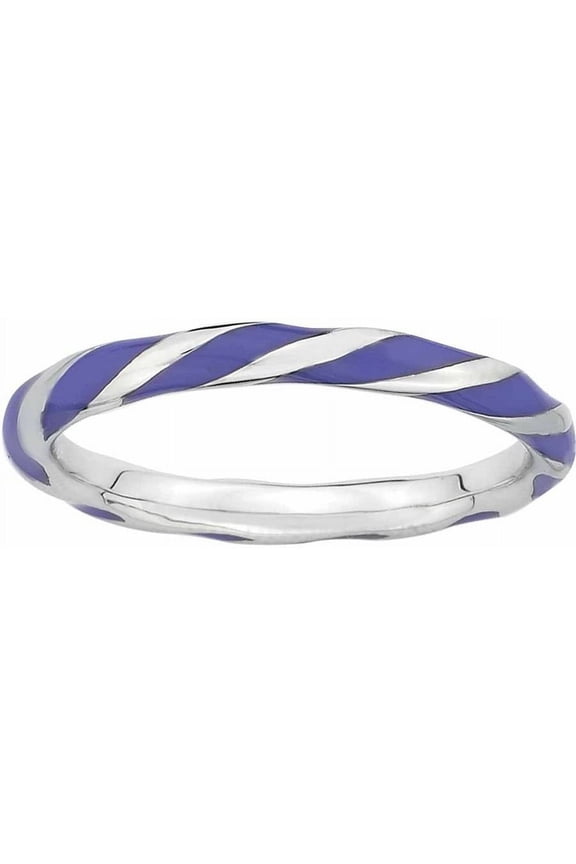 Sterling Silver Twisted Purple Enameled Ring