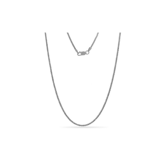 Sterling Silver Twisted ROC Chain Necklace 16 Inch
