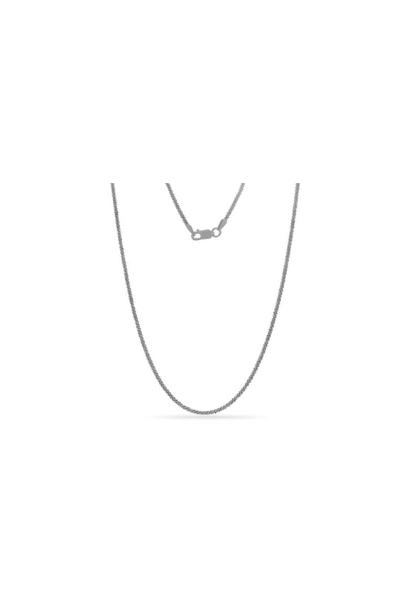 Sterling Silver Twisted ROC Chain Necklace 20 Inch